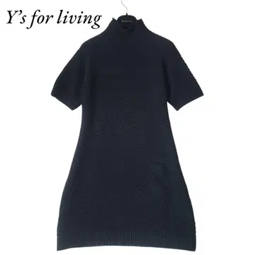 [레어] Y's 와이즈포리빙 니트 원피스 하이넥 블랙