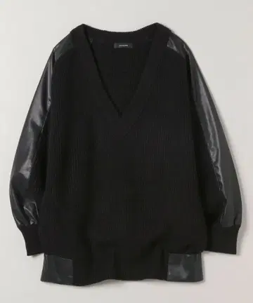 새상품급 JEANASIS 가죽 도킹 카타아제 V 풀오버