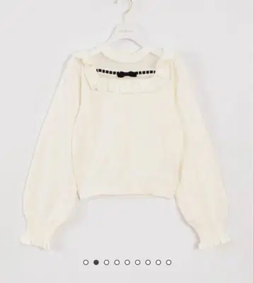 evelyn 시어 프릴 리본 니트