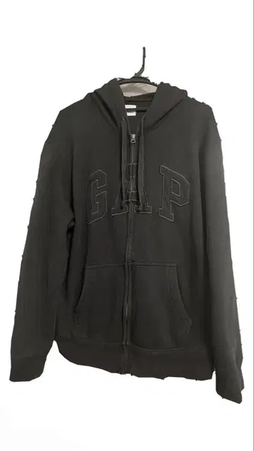 GAP 블랙 후드티 후드 부착