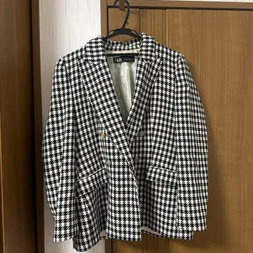 ZARA 하운드투스 패턴 자켓 (체스터 코트)