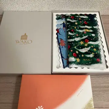 미사용 새상품 씰 부착 긴자 와코 크리스마스 손수건
