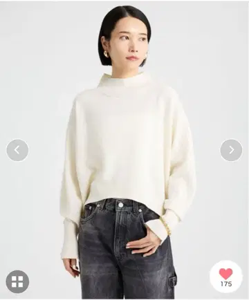 [ 바빌론 ] 라운드 숏 니트 울 100% 화이트