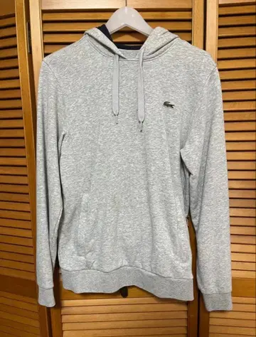 LACOSTE 그레이 후드 부착 후드티 US XS