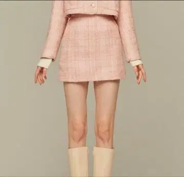 Tnewties [ 예약한 것은 퍼스트 클래스 ] 핑크 트위드 스커트