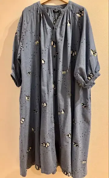 marble SUD 펭귄 패턴 원피스 인기 텍스타일