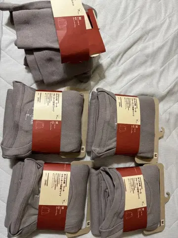 무인양품 따뜻한 면 울 크루넥 긴팔 T셔츠 M 그레이 베이지