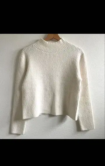 UNITED ARROWS 빌드넥 니트 풀오버 화이트