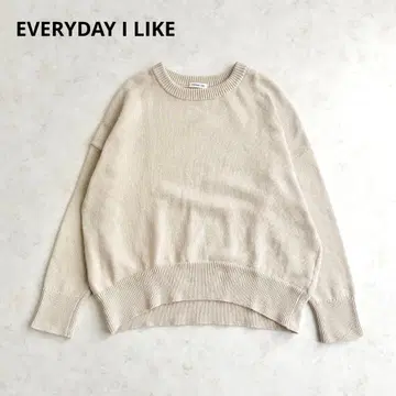에브리데이 아이 라이크 코튼 니트 풀오버 베이지 루즈핏