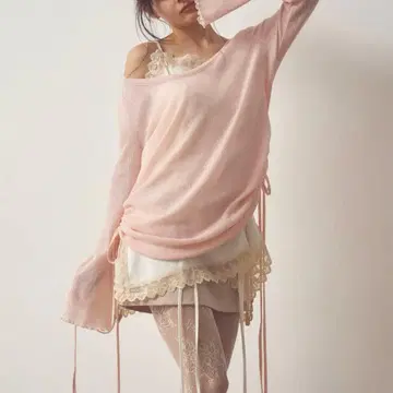 PELLICULE 누디 루즈 니트 베이비 핑크