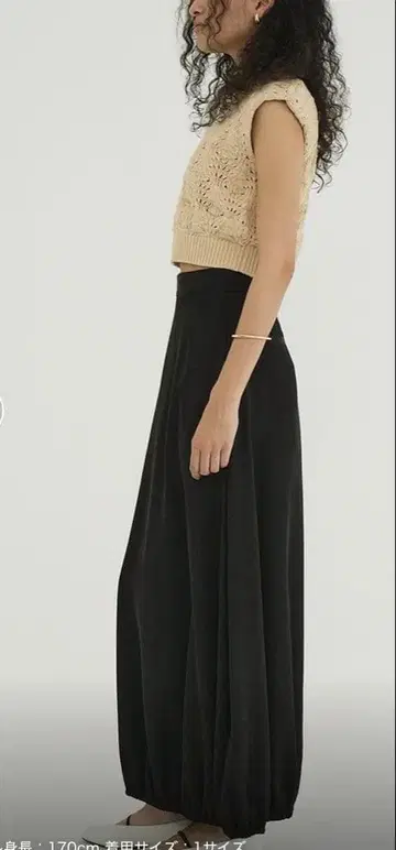 [ 새상품 ] CLANE 블랙 플레어 스커트 L 정가 24000엔