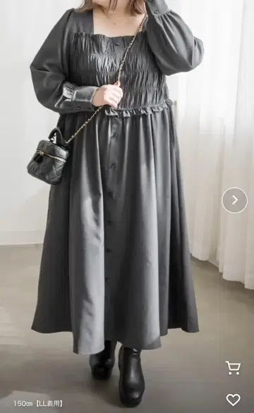 CLETTE 오리지널 스퀘어 넥 셔링 원피스 LL