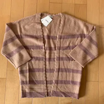 [ 새상품 ] Lily Brown 보더 니트 가디건 핑크