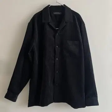 NANO UNIVERSE 나노 유니버스 블랙 오픈 카라 코듀로이 셔츠