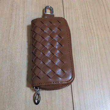 브라운 뜨개질 코인 케이스