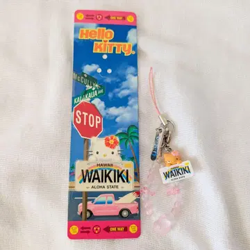 헬로키티 키티 하와이 와이키키 스트랩 끈 달린 장식 햇볕에 그을린 키티