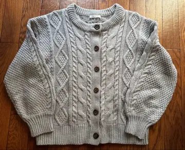 케이블 짜임 니트 가디건