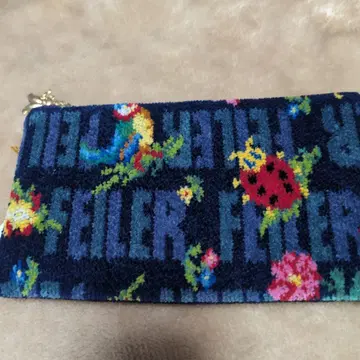 FEILER 꽃무늬 파우치 네이비 블랙