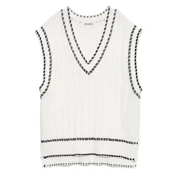 SNIDEL 오버 사이즈 스티치 니트 베스트 케이블 짜임