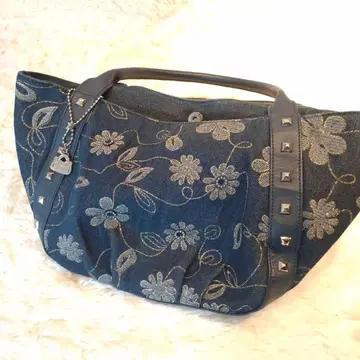 SAVOY 데님 꽃무늬 핸드백