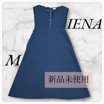 [컨디션 최상] 이에나 & NAVY 커브 넥 원피스 36 M 네이비