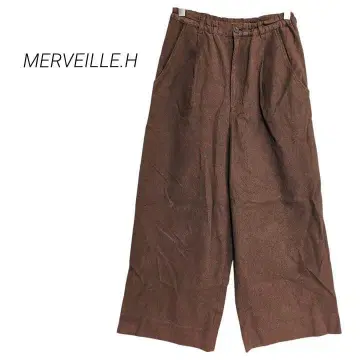 [멜베이유 아쉬] 코듀로이 와이드 팬츠 하이웨스트 허리밴딩 S