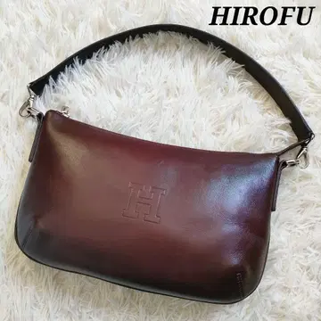 [ 새상품급 ] 히로프 토트백 원숄더 가죽 천연 가죽 H 로고 브라운