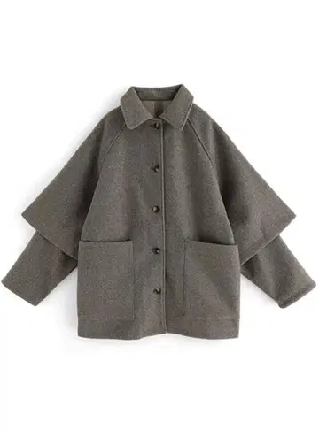 GRL 슬리브 컨셔스 미들 기장 코트 그레이