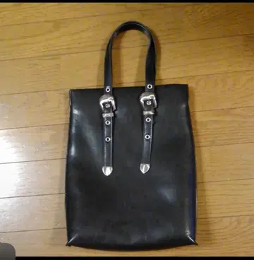 블랙 가죽 토트백