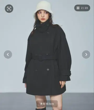 INGNI 미디 기장 트렌치코트 블랙