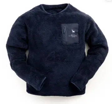 TNOC hokkaido 네이비 플리스 자켓 가슴 포켓 부착