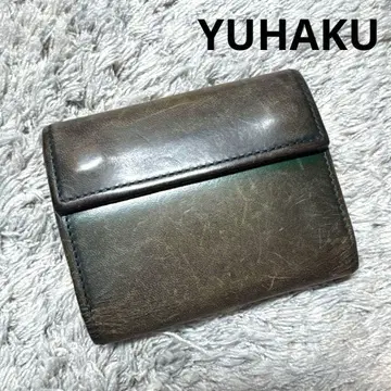 YUHAKU 유하쿠 3단 폴더형 지갑 컴팩트 지갑 천연 가죽