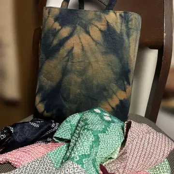 네이비 나염 토트백,  스톨 2점 yama_bito님용