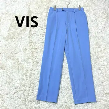 비스 턱 팬츠 슬랙스 센터 프레스 레이온 혼방 오피스 캐주얼