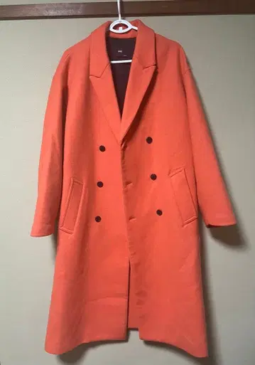 HARE 오렌지 체스터 코트 울 롱