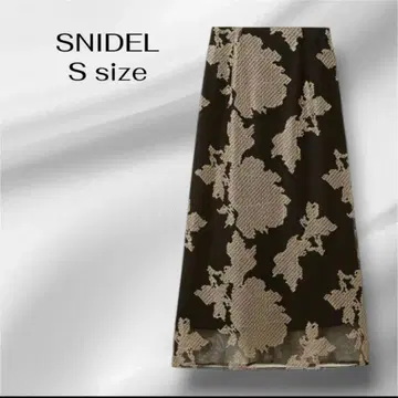 SNIDEL 스나이델 롱 스커트 S 꽃무늬 샤이니 내로우 스커트