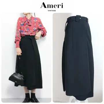 백플리츠스커트 블랙 아메리 백플리츠 스커트 S