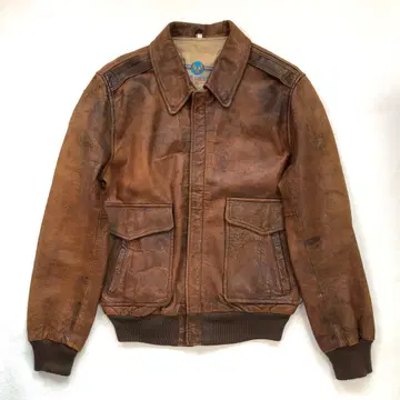 80s 90s A-2 플라이트 자켓 밀리터리 빈티지 가죽 M