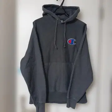 Champion 다크 그레이 후드 부착 후드티