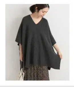 IENA WEANERS 이에나 V넥 니트 판초