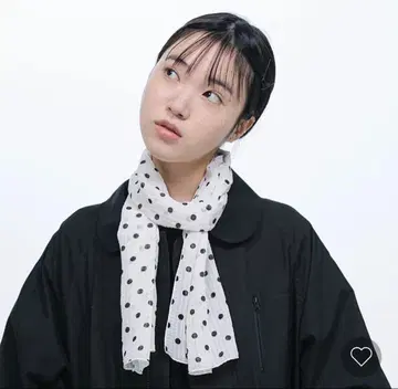 OHESHIO DOT SHEER PATTERN SCARF WHITE