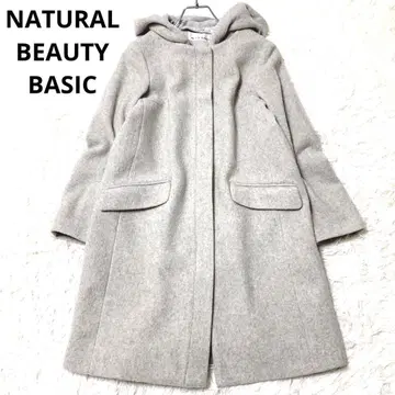 내추럴 뷰티 베이직 코트 아우터 후드 울 혼방 S 가을 겨울
