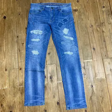 NUMBER (N)INE 콜라보 데미지 데님 팬츠