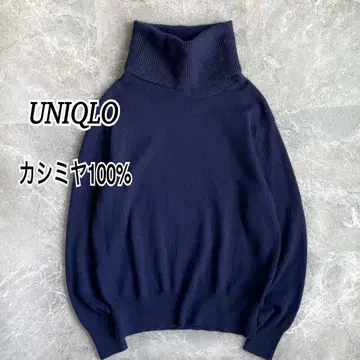 유니클로 캐시미어 100% 터틀넥 스웨터 긴팔 니트 부드러운 M