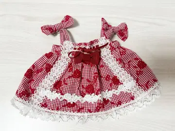 BABY 미라벨 쿠먀짱 오버롤 스커트 크림슨