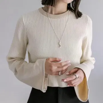 mystic 미스틱 배색 리브 니트