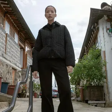 ZARA 택 포함 새상품 아이보리 하트 버튼 퍼프 퀼팅 자켓