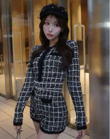 새상품 택 포함 Darich 트위드 니트 콤비네존