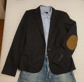 [ 새상품급 ] ZARA 테일러드 자켓 네이비 체크 XS~S 사이즈