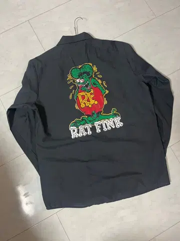레어 RAT FINK 긴팔 워크 셔츠 그레이 L 사이즈